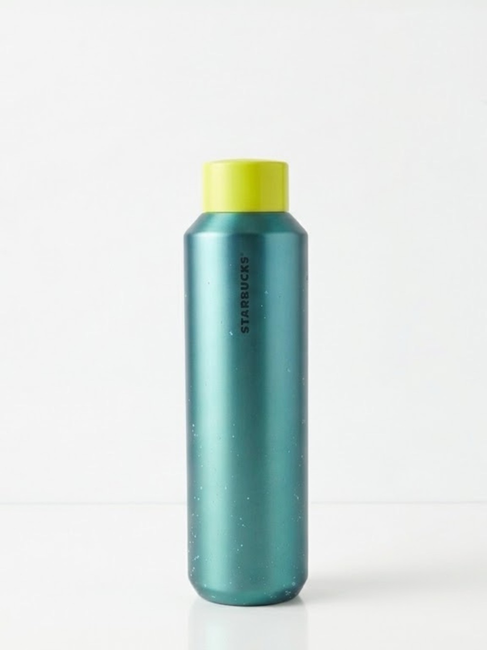 Starbucks 2020 Teal Speckled Stainless Steel Water Bottle Neon Yellow Lid 20 oz